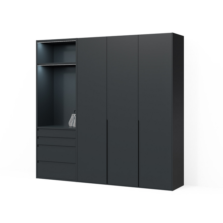 Шкаф для одежды с полками, цвет – серый, DE.001.020.19