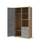 Платяной шкаф с 3 ящиками, цвет – дуб галифакс натуральный и бетон чикаго светло-серый, DE.001.003.20