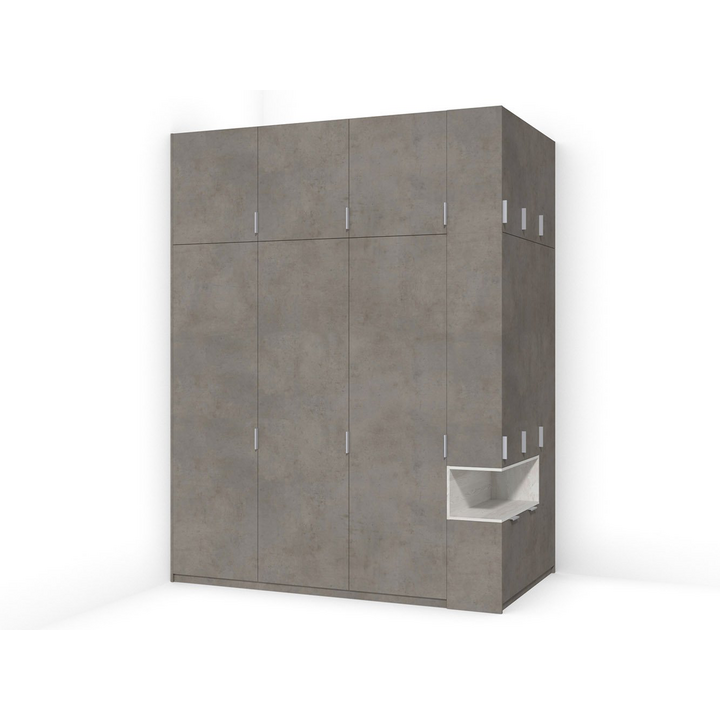 Распашной шкаф для одежды, цвет – сосна касцина и бетон чикаго темно-серый, DE.001.008.21