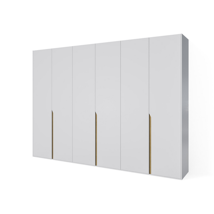 Распашной шкаф с 6 дверями, цвет – дуб и белый, DE.001.018.08