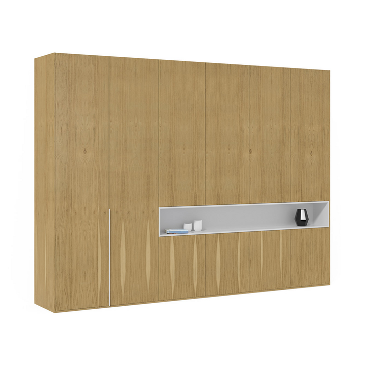 Распашной шкаф для одежды, цвет – дуб и белый, DE.001.017.08