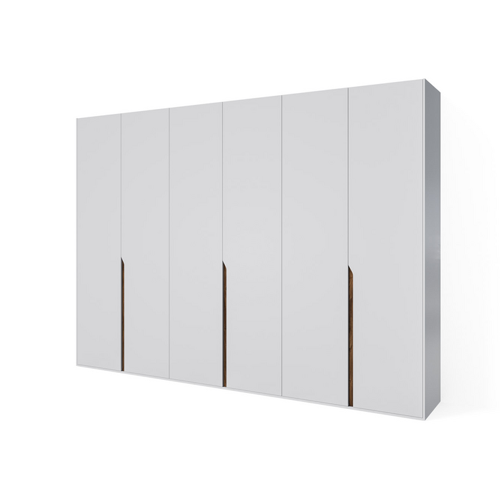 Распашной шкаф с 6 дверями, цвет – орех американский и белый, DE.001.018.06