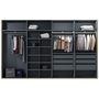 Распашной шкаф для одежды, цвет – дуб, серый и черное стекло, DE.001.016.09