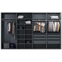 Распашной шкаф для одежды, цвет – серый и черное стекло, DE.001.016.19