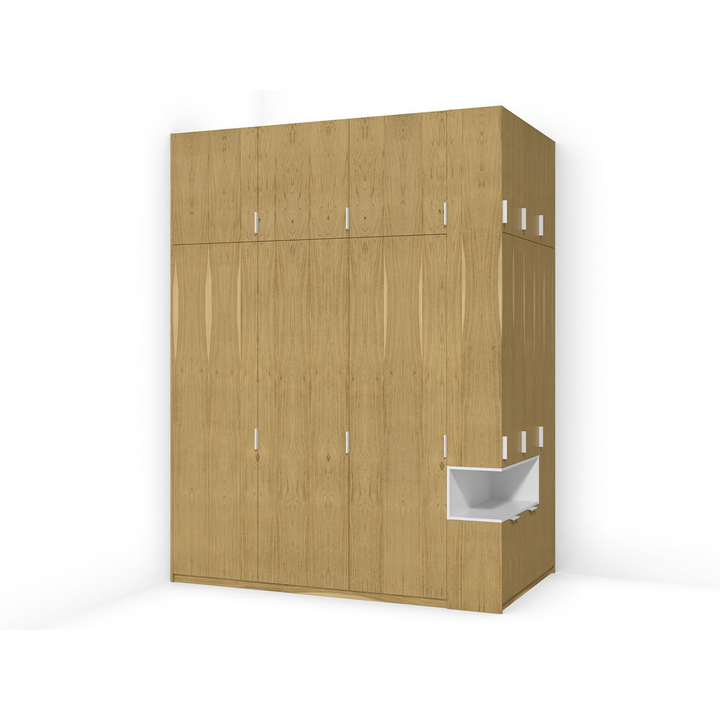 Распашной шкаф для одежды, цвет – дуб и белый, DE.001.008.08