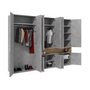 Распашной шкаф для одежды, цвет – дуб галифакс натуральный и бетон чикаго светло-серый, DE.001.017.20