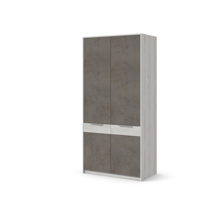 Платяной шкаф, цвет – сосна касцина и бетон чикаго темно-серый, DE.001.001.21