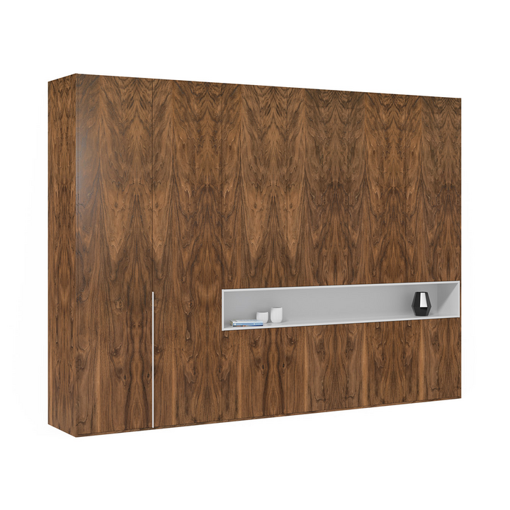 Распашной шкаф для одежды, цвет – орех американский и белый, DE.001.017.06