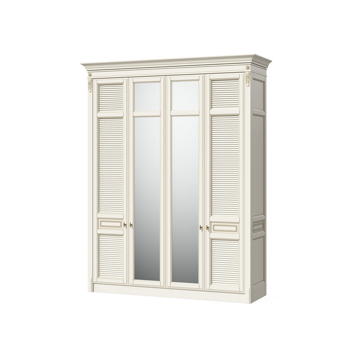 Широкий платяной шкаф, цвет – молочный с бронзовой патиной, IT.001.010.02