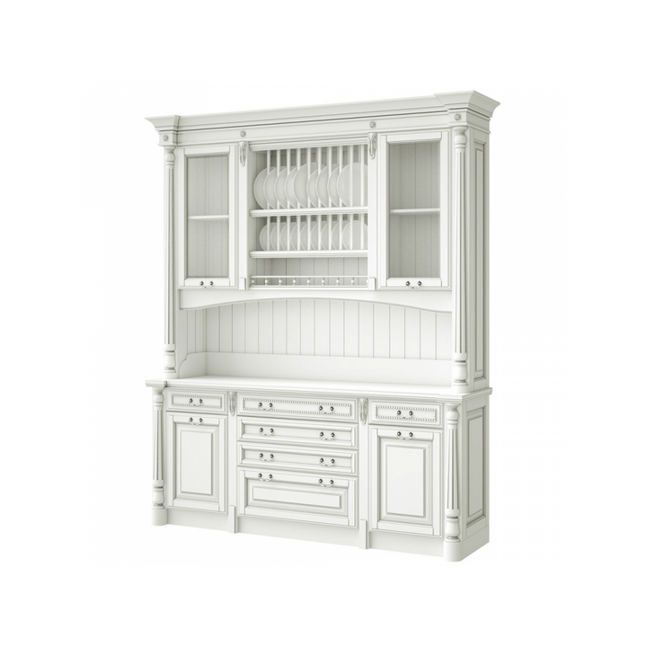 Буфет с сушкой для посуды, цвет – белый с серебряной патиной, IT.002.010.04