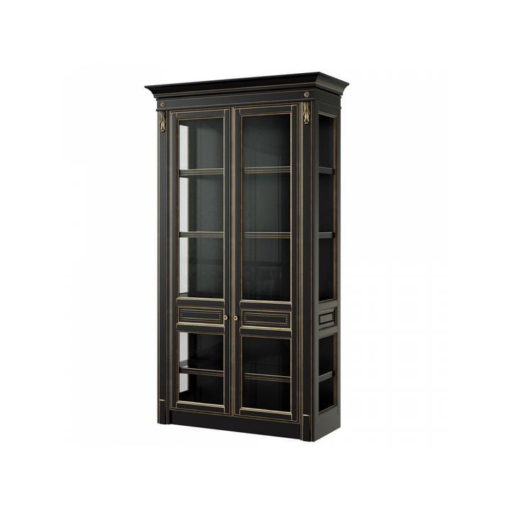 Широкая витрина, цвет – черный с бронзовой патиной, IT.002.005.13