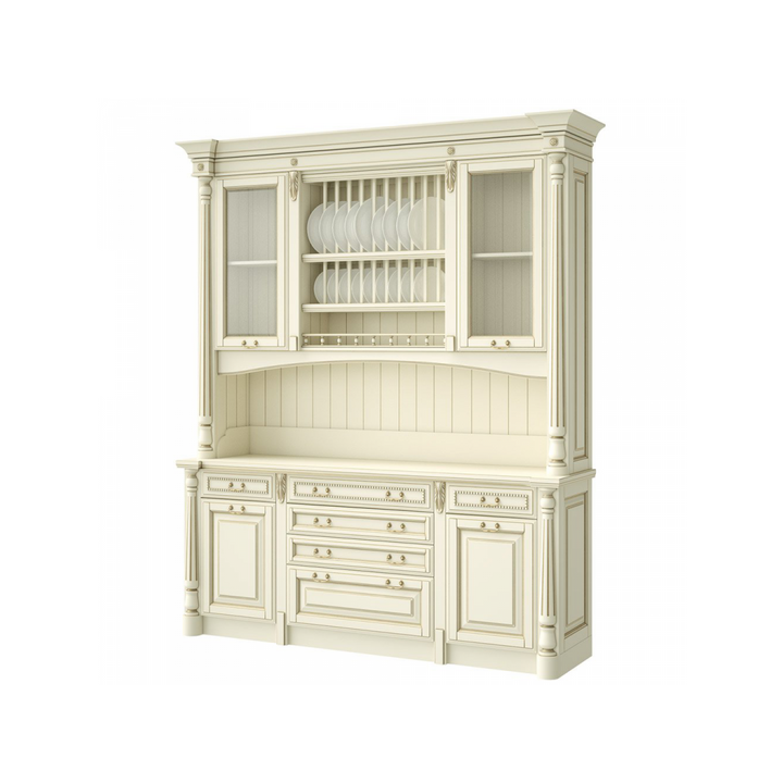 Буфет с сушкой для посуды, цвет – молочный с бронзовой патиной, IT.002.010.02