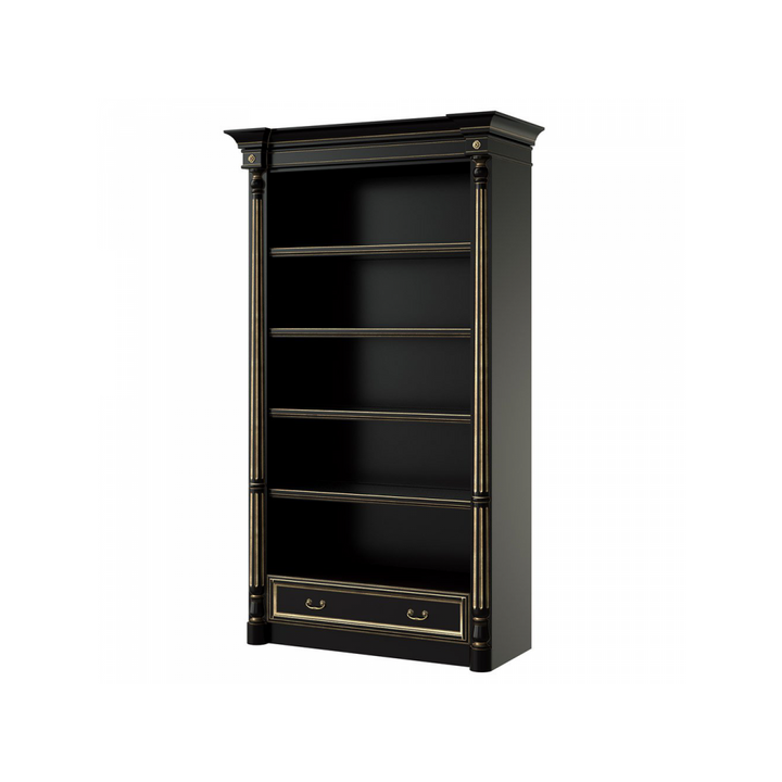 Стеллаж с ящиком, цвет – черный с бронзовой патиной, IT.002.001.13