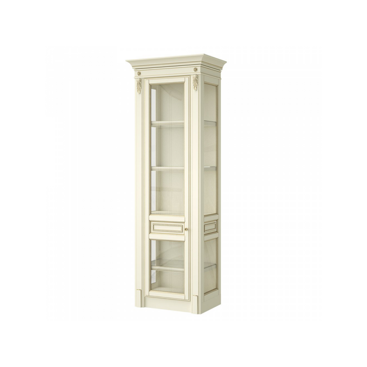 Узкая витрина, цвет – молочный с бронзовой патиной, IT.002.004.02