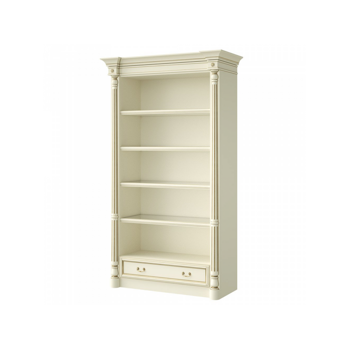 Стеллаж с ящиком, цвет – молочный с бронзовой патиной, IT.002.001.02