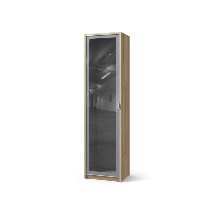 Витрина для посуды, цвет – дуб галифакс натуральный и бетон чикаго светлый, DE.002.001.20