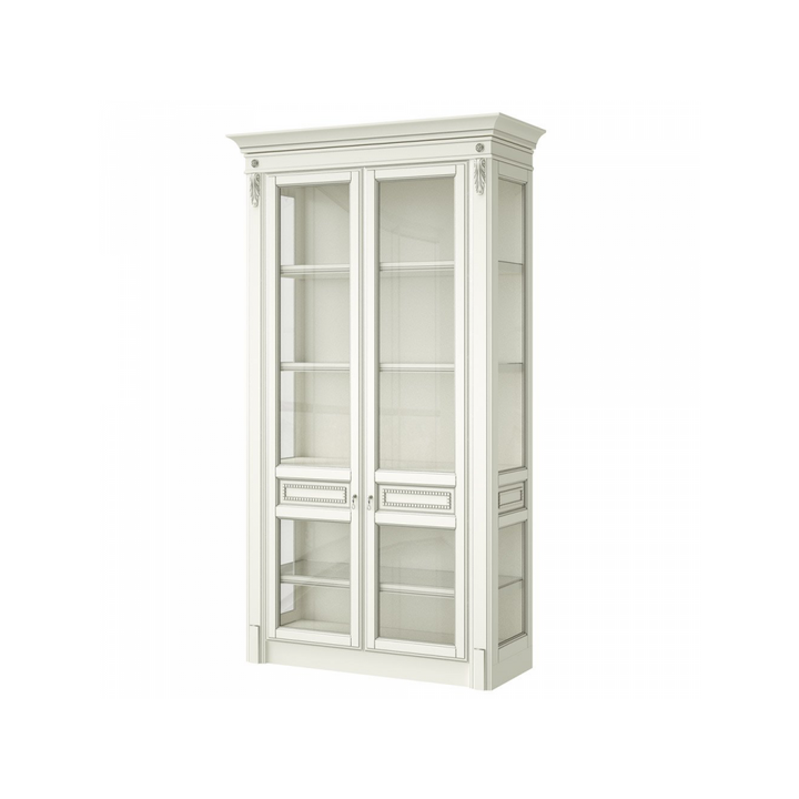 Широкая витрина, цвет – белый с серебряной патиной, IT.002.005.04