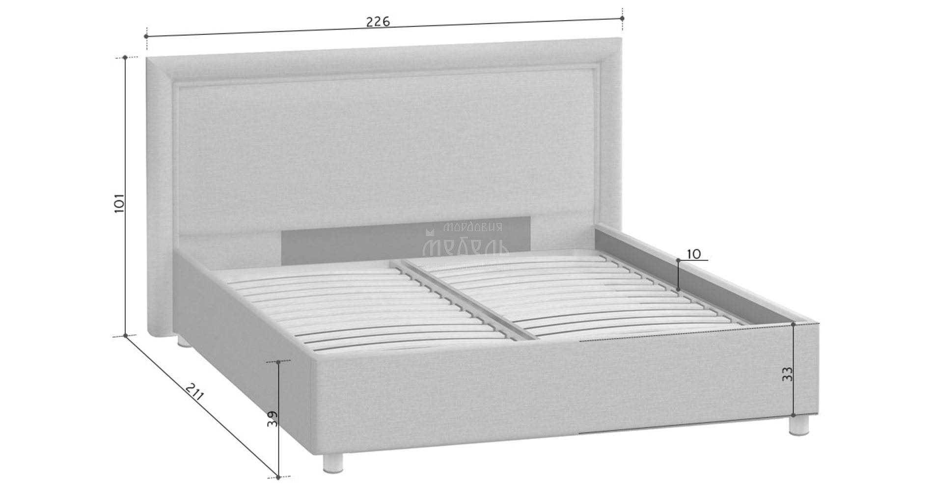 Кровать Тиволи-2 180 Grey