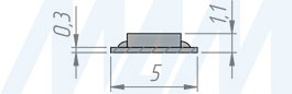 Размеры светодиодной ленты 2835/120, 12V, основание 5 мм, IP20, 9.6W/1м (артикул LS12-2835WW20-9.6C8, LS12-2835NW20-9.6C8, LS12-2835CW20-9.6C8)