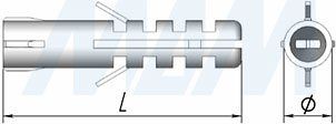 Размеры дюбеля (артикул PN 63 и PN 84)