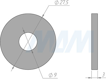 Размеры плоской шайбы для винта М8 (артикул SP M8)