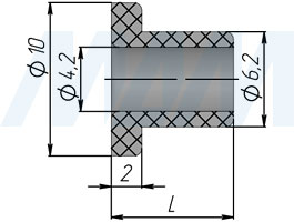 Размеры пластиковой втулки для стекла (артикул TLK R)