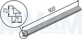 Размеры рейлинга системы EASY (артикул EASY900KIT)