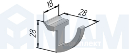 Размеры крючка рейлинговой системы EASY (артикул EASY900KIT)