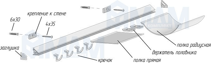 Установка рейлинговой системы EASY (артикул EASY900KIT)