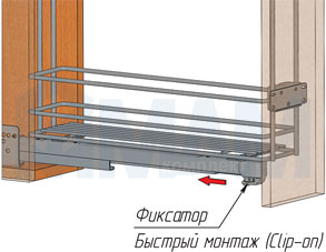 Установка держателя ROUND для противней и полотенец, 150 мм, с боковым креплением (артикул ELQGMSL152PCSXPRPC), схема 3