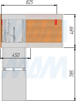 Установка углового механизма LAMINA FLYBOX (артикул FLYB45LGMNP), схема 1