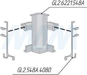 Установка внутреннего угла GOLINE для профиля 548A (артикул GL2.6221.548A)