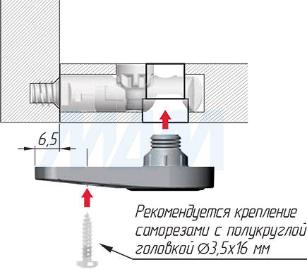 Установка регулируемой опоры LH7.28 для стяжки TARGET J10 (артикул 2 18362 80 00), схема 2