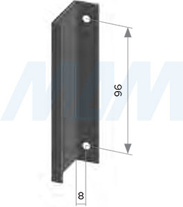 Размеры ручки для узкого рамочного профиля SECRET MAXI (артикул PR165003H), чертеж 2