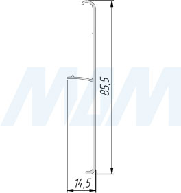 Размеры декоративной накладки для верхней направляющей PORTAGLASS LUX (артикул PR0141213A)