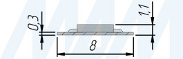 Размеры светодиодной ленты 2835/60, 12V, IP20, 4.8W/1м (артикул LS12-2835WW20-4.8, LS12-2835NW20-4.8, LS12-2835CW20-4.8)