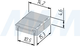 Размеры коннектора STANDART для ленты 10 мм RGB, стык в стык (артикул LSA-10R4-ST-SS-NO-20)