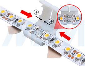 Установка коннектора STANDART для соединения двух отрезков одноцветной ленты (120 диодов) стык в стык (артикул LSA-8M-ST-SS), фото 2