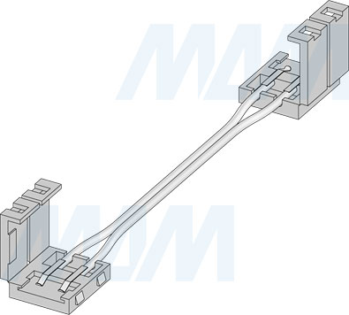 Установка коннектора для светодиодной ленты, провод 50 см (артикул LSA-8-PC-L50-PC и LSA-10-PC-L50-PC)