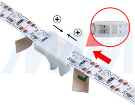 Установка коннектора SLIM для соединения двух отрезков одноцветной ленты стык в стык (артикул LSA-8-SL-SS и LSA-10-SL-SS), фото 2
