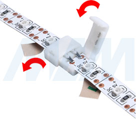 Установка коннектора STANDART для соединения двух отрезков одноцветной ленты стык в стык (артикул LSA-8-ST-SS и LSA-10-ST-SS), фото 3