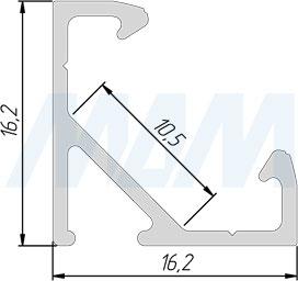 Размеры углового профиля СМ1 17X17 мм для светодиодной ленты (артикул LSP-CM1-ALU)