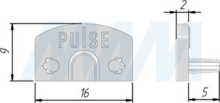 Размеры торцевой заглушки для накладного профиля SM1 (артикул LSPA-CAP-SM1)