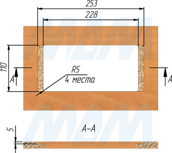 Установка горизонтального выдвижного блока, 2 розетки, 2 USB (артикул RBS-2S-2USB)