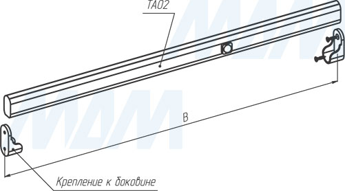 Установка штанги BAR с подсветкой, с датчиком движения (PIR) и аккумулятором (артикул TA02)