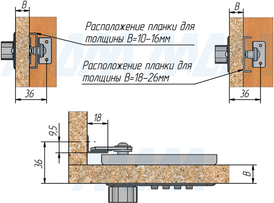 Установка поворотного замка с кодом для 1-ой двери (артикул DL-002), схема 1