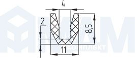 Размер уплотнителя INTEGRO 4 мм (артикул КП 80 01-04)