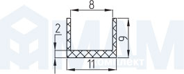 Размер уплотнителя INTEGRO 8 мм (артикул КП 80 01-08)